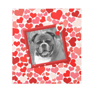 Valentines Boxer Dog Hearts Notepad