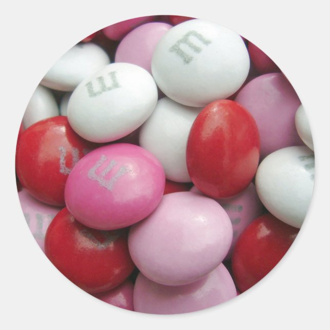 Valentine's Candy Classic Round Sticker (Front)