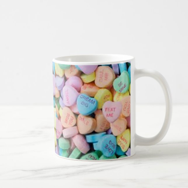 Valentine's candy conversation hearts coffee mug (Right)