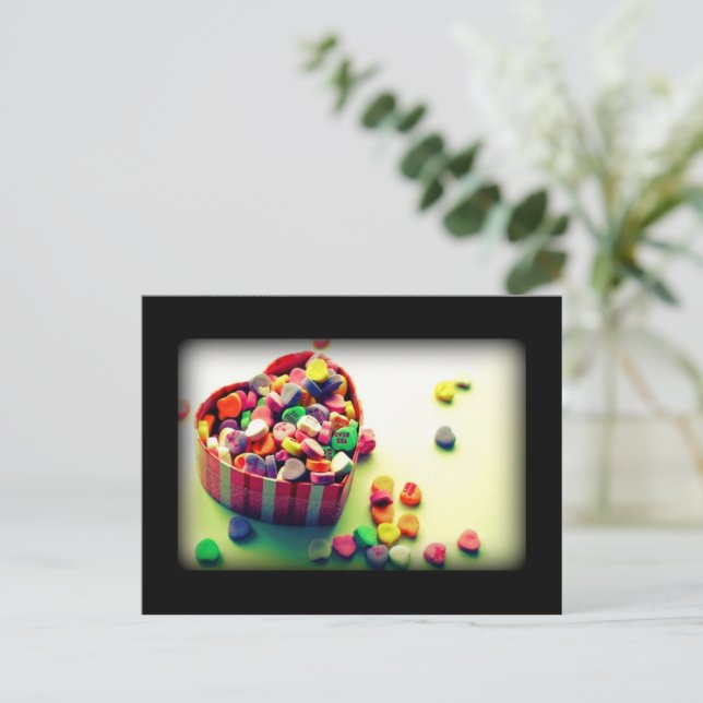Valentine's Candy Heart Box Holiday Postcard (Standing Front)