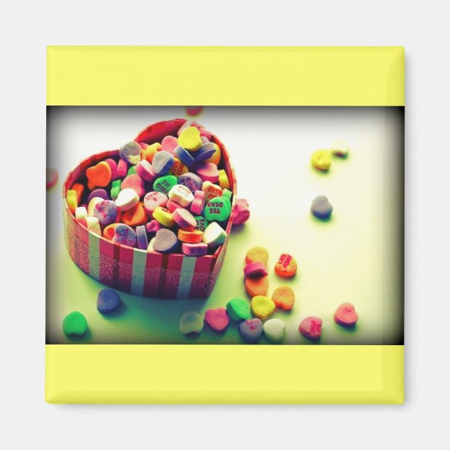 Valentine's Candy Heart Box Magnet (Front)