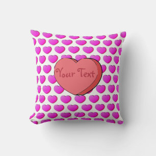Valentines Candy Heart Drawing Throw Pillow