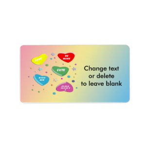 Valentine's Candy Hearts Address Label