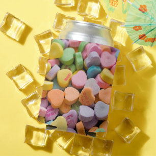 VALENTINE'S CANDY HEARTS  CAN COOLER
