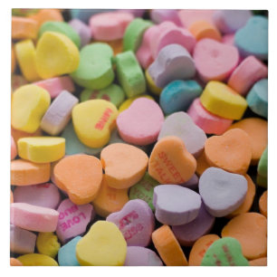 VALENTINE'S CANDY HEARTS CERAMIC TILE
