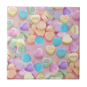 valentines candy hearts ceramic tile