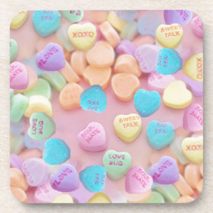 valentines candy hearts coaster