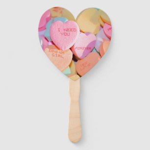 VALENTINE'S CANDY HEARTS HAND FAN