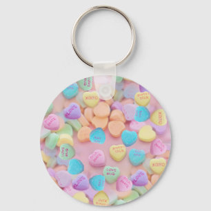 valentines candy hearts key ring
