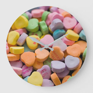 VALENTINE'S CANDY HEARTS  LARGE CLOCK