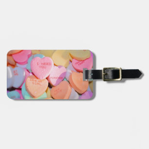 VALENTINE'S CANDY HEARTS LUGGAGE TAG