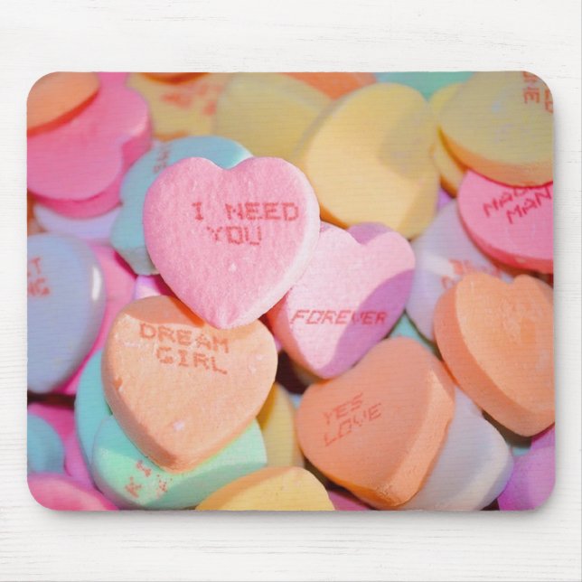 VALENTINE'S CANDY HEARTS  MOUSE PAD (Front)