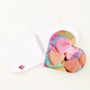 VALENTINE'S CANDY HEARTS  NOTEBOOK
