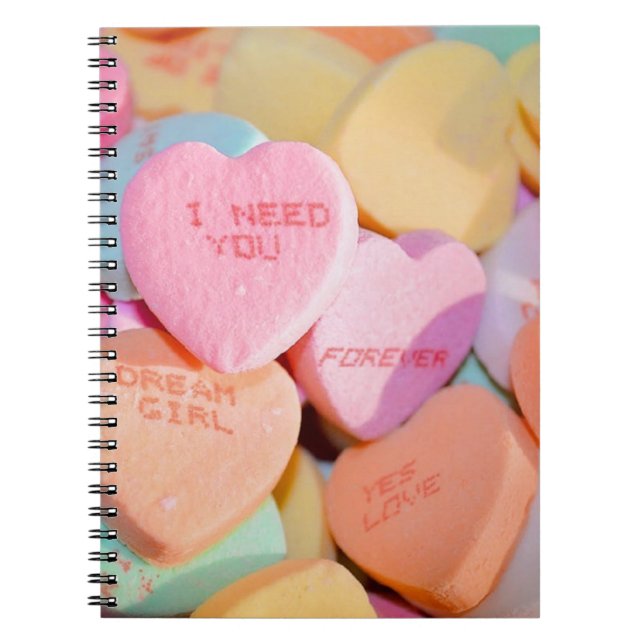 VALENTINE'S CANDY HEARTS  NOTEBOOK (Front)