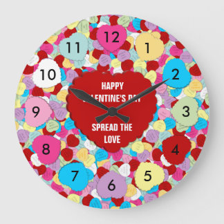Valentines Candy Hearts-Round Wall Clock