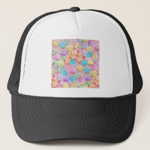 valentines candy hearts trucker hat