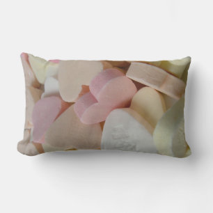 valentine's candy pastel pink white pillow