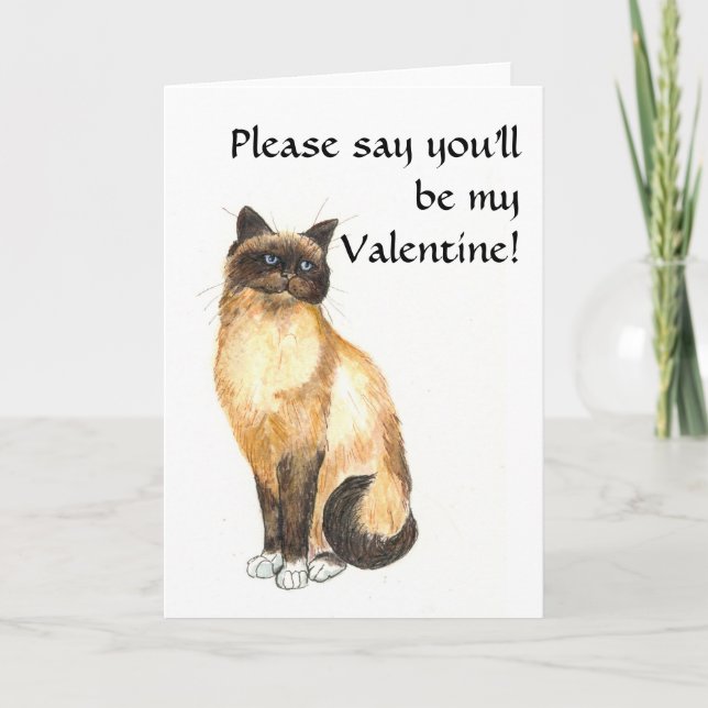 Valentine's Card - Birman Cat (Front)