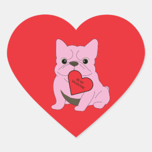 Valentines Card, Dog Heart Sticker
