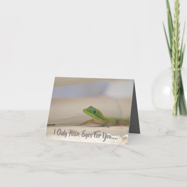 Valentine's Card featuring Colourful Gecko (Front)