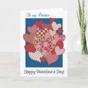 Valentine's Card for Partner, Hearts, Roses