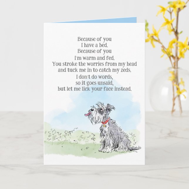 Valentine's Card from the Dog (Yellow Flower)