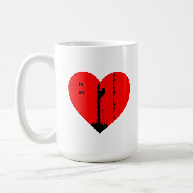 Valentine's card gift for Arborist /Tree Surgeons Coffee Mug (Left)