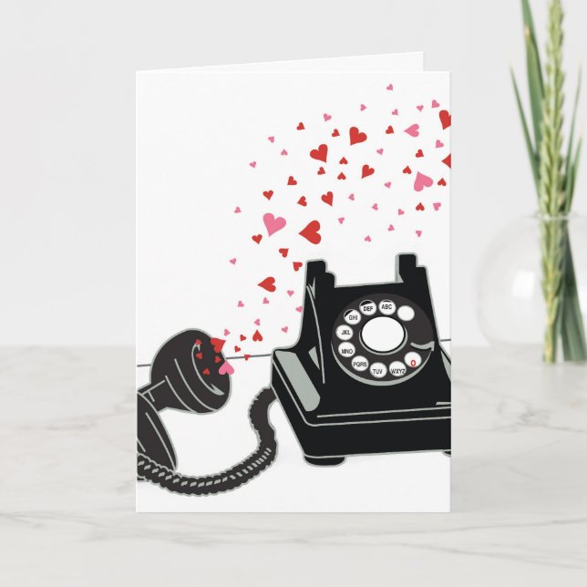 Valentine's Card - Retro Phone (Front)