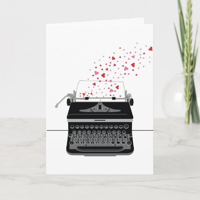 Valentine's Card - Retro Typewriter (Front)