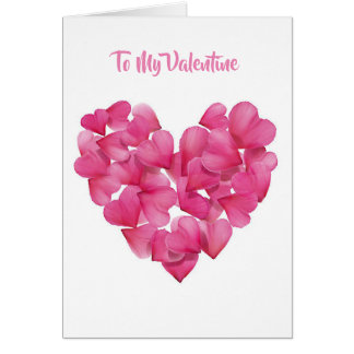 Valentine's Card Rose petal hearts customised