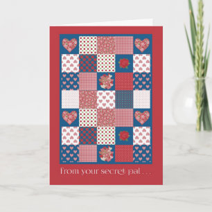 Valentine's Card, Secret Pal, Hearts, Roses Holiday Card