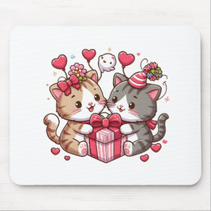 Valentine's Cartoon Delights Mouse Pad