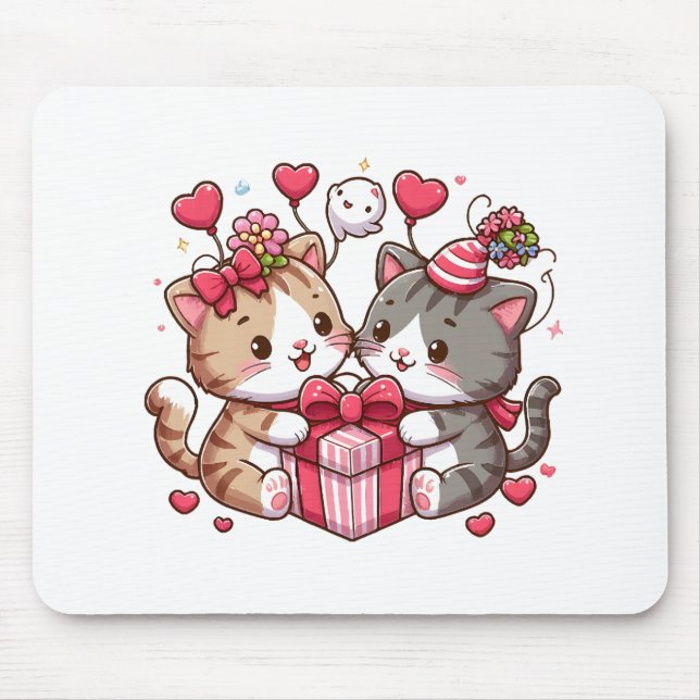 Valentine's Cartoon Delights Mouse Pad (Front)