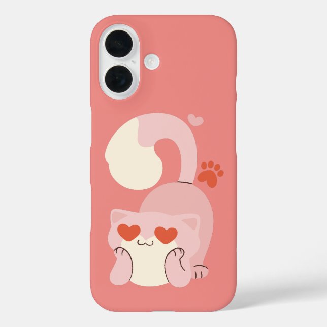 valentines cat heart cute whimsical adorable  Case-Mate iPhone case (Back)