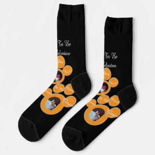 Valentine's Cat Pawprint Humor Cat Photo Socks