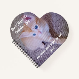 Valentine's Cat Photo Humor Text Smile Notebook
