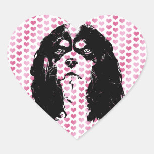 Valentines - Cavalier Silhouette Heart Sticker