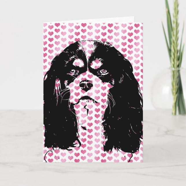 Valentines - Cavalier Silhouette Holiday Card (Front)