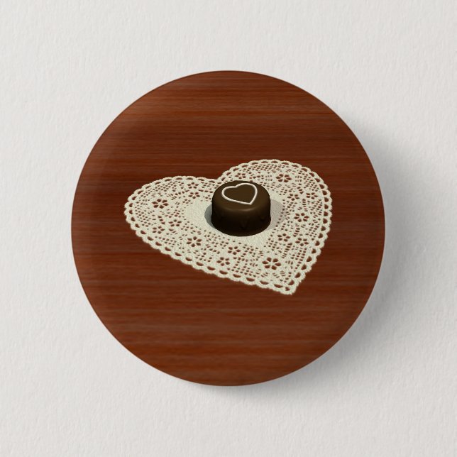 Valentines Chocolate 6 Cm Round Badge (Front)