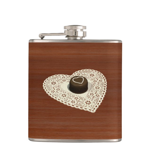 Valentines Chocolate Hip Flask (Front)