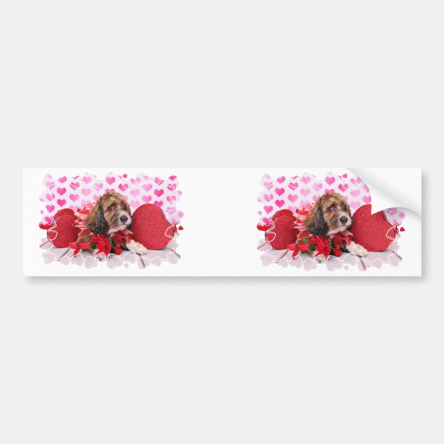 Valentines - Cockapoo - Riley Bumper Sticker (Front)