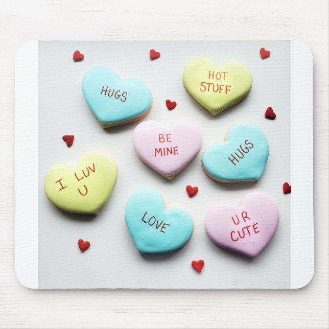 Valentines Conversation Heart Merch Mouse Pad (Front)