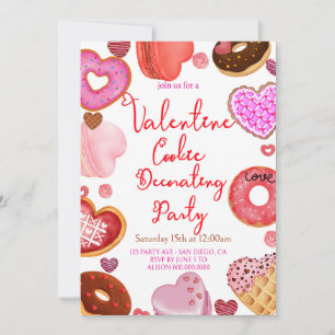 Valentines Cookie Decorating Party Invitation