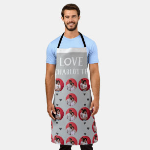 Valentines Couple Heart Custom Personalised Photo Apron