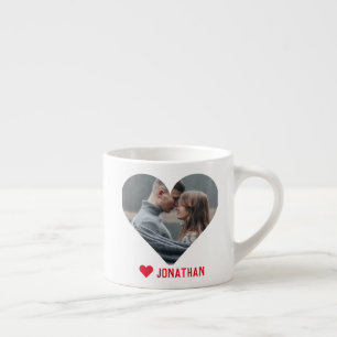 Valentines Couple Heart Custom Personalised Photo Espresso Cup