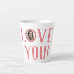 Valentines Couple Heart Custom Personalised Photo Latte Mug
