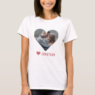 Valentines Couple Heart Custom Personalised Photo T-Shirt