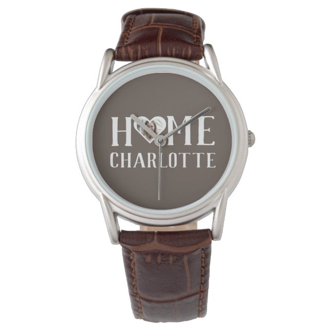 Valentines Couple Heart Custom Personalised Photo Watch (Front)