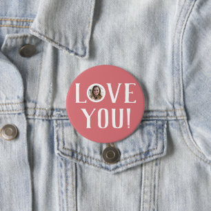 Valentines Couple Heart Custom Personalized Photo 7.5 Cm Round Badge