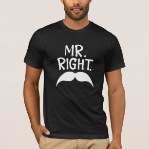 Valentines Couples Mr. Right Couple Matching T-Shirt